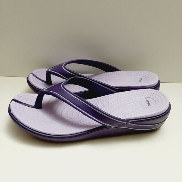 DETAILS Wedge Light Sandals Purple Thong Flip Flops Slip On Sz 9 | Eur 40 - Picture 7 of 16